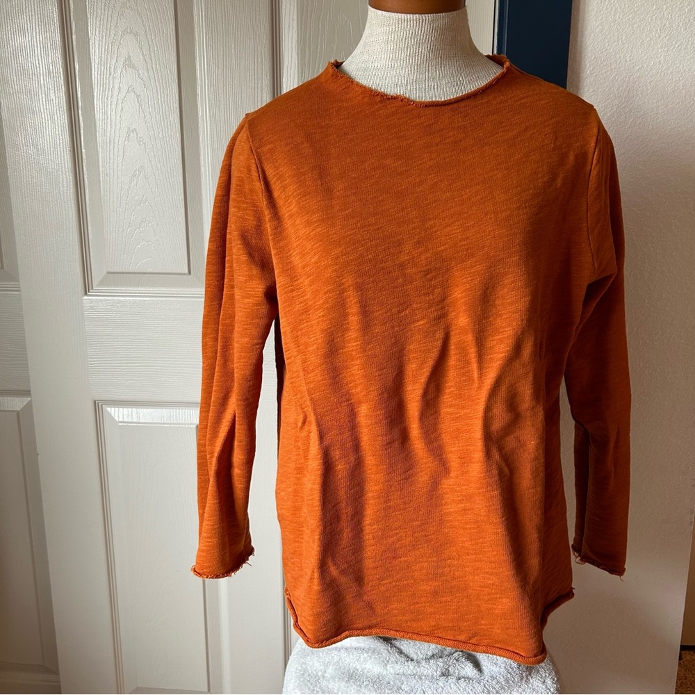 TOAST High Quality Ginger Orange Knit Jersey Relaxed Sweater Top. Sz M